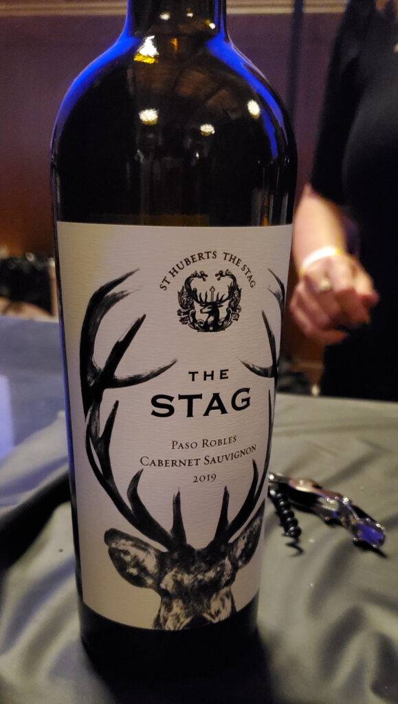 A wine bottle: The Stag St Huberts