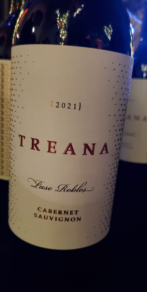 A wine bottle: 2021 Treana Paso Robles Cab Sauv